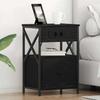 Nightstand Black Oak Look 40 x 31 x 60 cm Engineered Wood