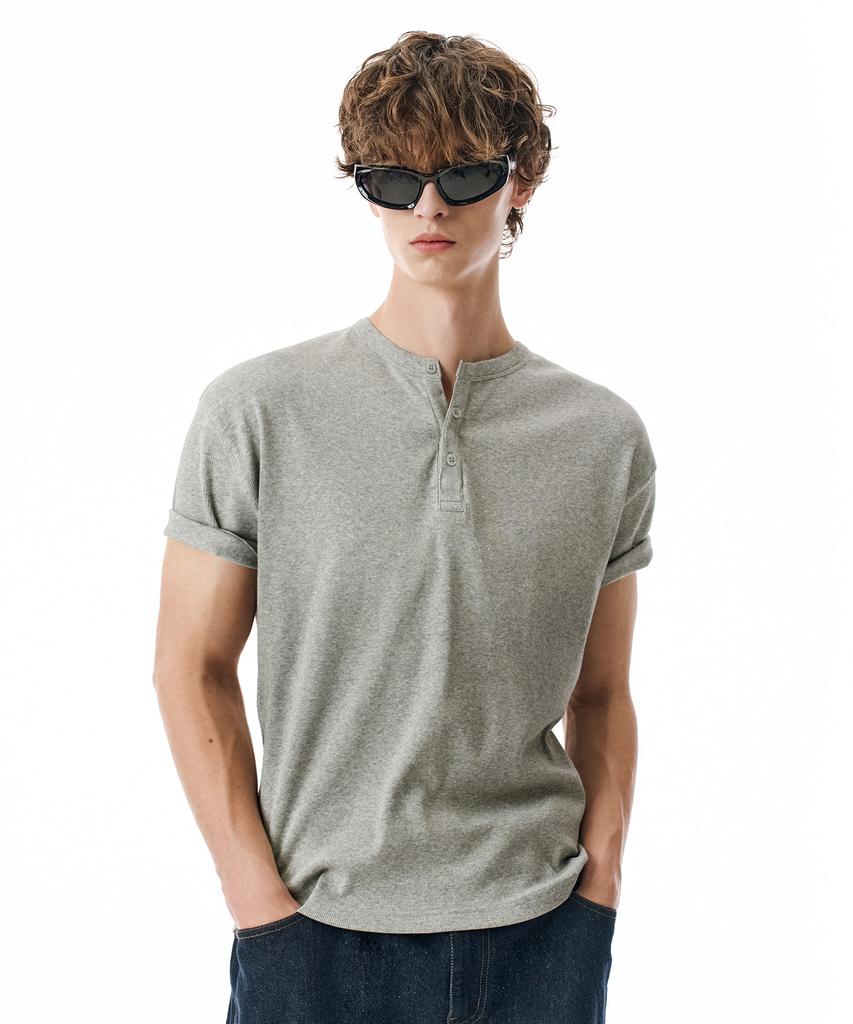 Sekeonmonollogeu [Сотрудничество Otmisae Mihol] Футболка-henley с приталенным кроем [6 цветов]_Sets066