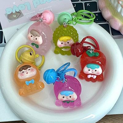 Kawaii Фрукты Клубника Апельсин Дуриан Смола Брелок Подвеска Поделки Милая Кукла Брелок Рюкзак Украшения Аксессуары Подарки