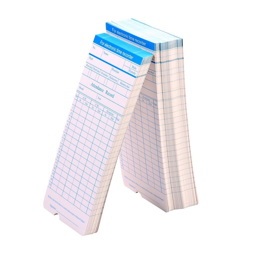 90pcs Pack Time Cards Timecards Monthly 2 sided 18 * 8.4cm for Employee Attendance Time Clock Recorder
