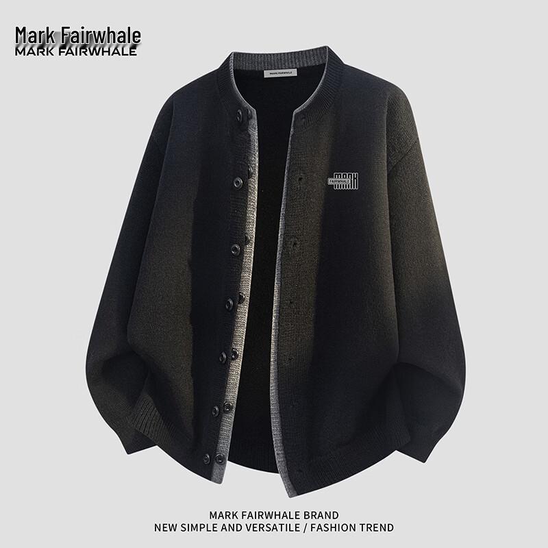 Mark Fairwhale Men's Retro Color-Block Knitted Cardigan