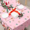 Christmas Gingerbread House Reindeer Fabric Tablecloth Dining Room Decor Waterproof Tablecloth for Table Xmas Party Decorations