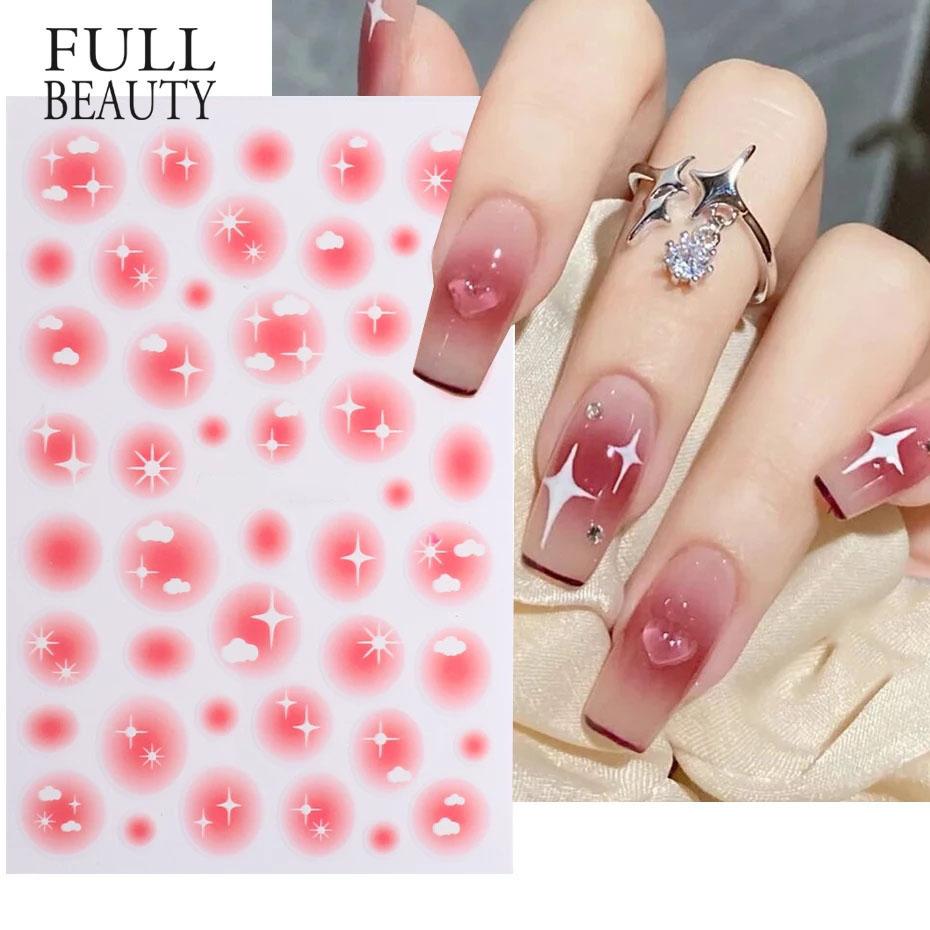 Летние цветочные и лиственные наклейки-водные слайдеры для дизайна ногтей в зеленом цвете