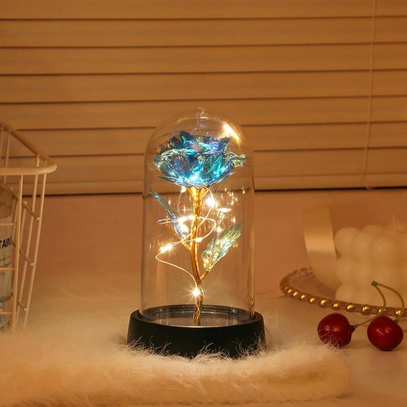 Eternal bouquet rose night light ornament bedroom decoration birthday gift girls girls children senior sense Qixi Festival