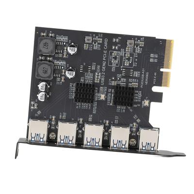 Карта расширения USB 3.2 Gen 2 5 портов 10 Гбит/с Type A Карта-адаптер PCIe 4X для Windows 7 10 11 для