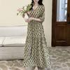 1011 New women's cotton and silk dress French spring, summer and autumn can be worn outside loose cake dress long dress large size nightdress