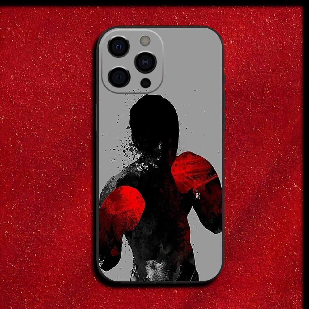 Чехол для телефона в виде боксерских перчаток для iPhone 16,15,14,13,12,11,Pro,X,XS,Max,XR,Plus,Mini Мягкий черный чехол