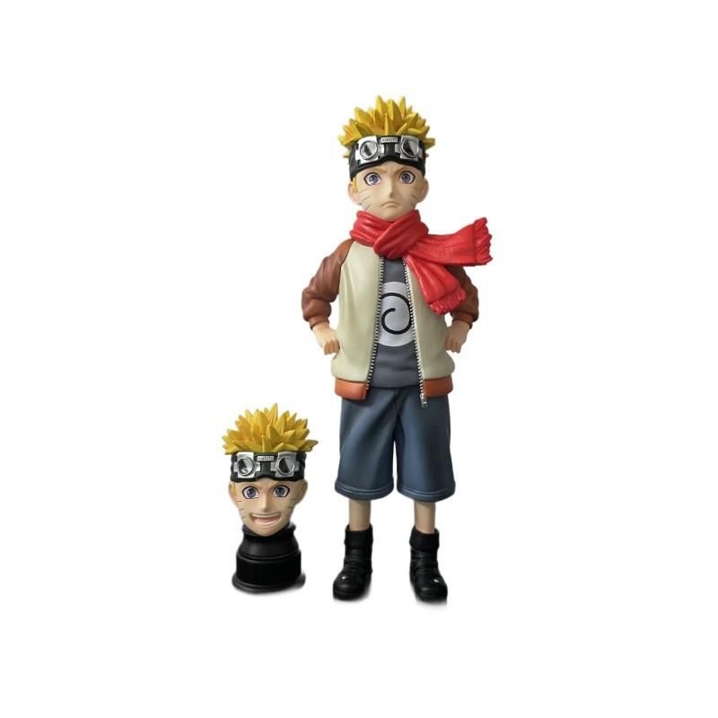 Uzumaki Naruto Pvc Figure With Swap Double Head For Collectors And Anime Fans