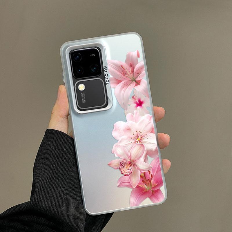Для Samsung Galaxy S21 S23 S24 FE S25 S24 S23 S22 Ultra Plus Лазерный Чехол для Телефона Реалистичный Принт Лилии Ударопрочные Задние Крышки