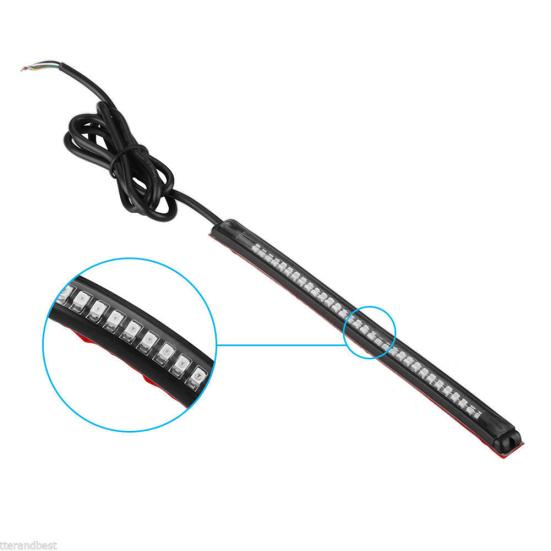 Flexible Motorcycle License Light Tail Plate LED Stop Brake Turn Signal Lamp