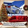 Custom Name Personalized Skyline GT Print Tapestry, Wall Art Decor, Bedroom, Dorm, Apartment, LivingRoom, Party Backdrop, Gift for Birthday
