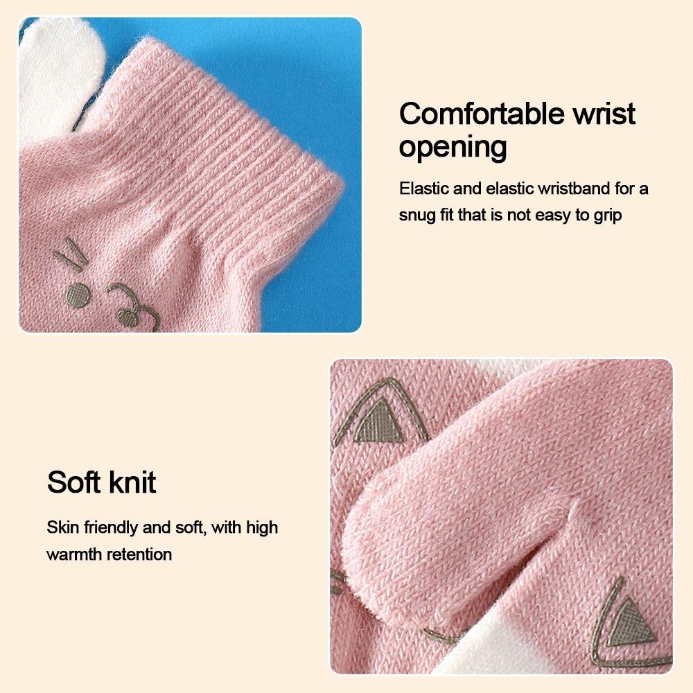 Толстые вязаные варежки вязаные варежки мультфильм зимние теплые детские