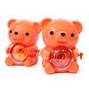 Vibrant Orange Huggable Bear Jewelry Box 360 Rotating Rose Flower Gift Box Exquisite Mini Case for Valentine's Day Gifts