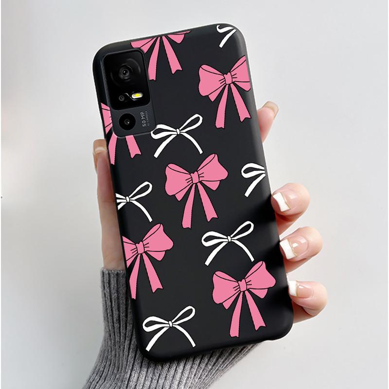Cute Casing For TCL 40R/Sharp Aquos V6 5G Lucky Design Soft Black Case For TCL 40 SE Drift Bottle Pattern Shockproof Shell