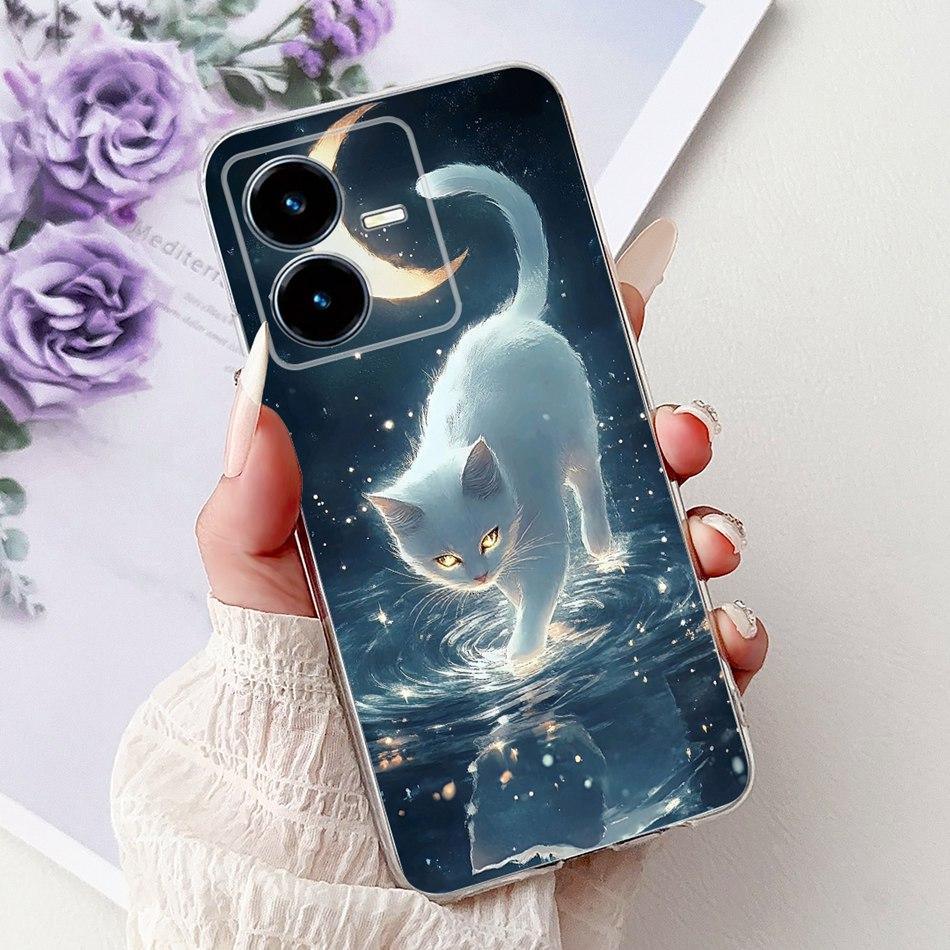 For Vivo Y22 Y22s Y22t V2206 V2207 Elegant Floral Butterfly Phone Case For Vivo Y22 Y22S Y22T 4G Soft Silicone TPU Cases