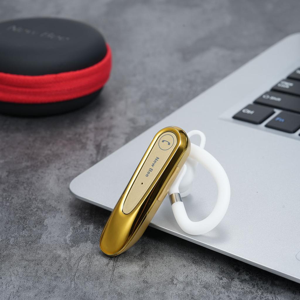 New Bee Business Headphones Single In-Ear Wireless BT5.0 Earphone Hands-Free with Dual Mic CVC8.0