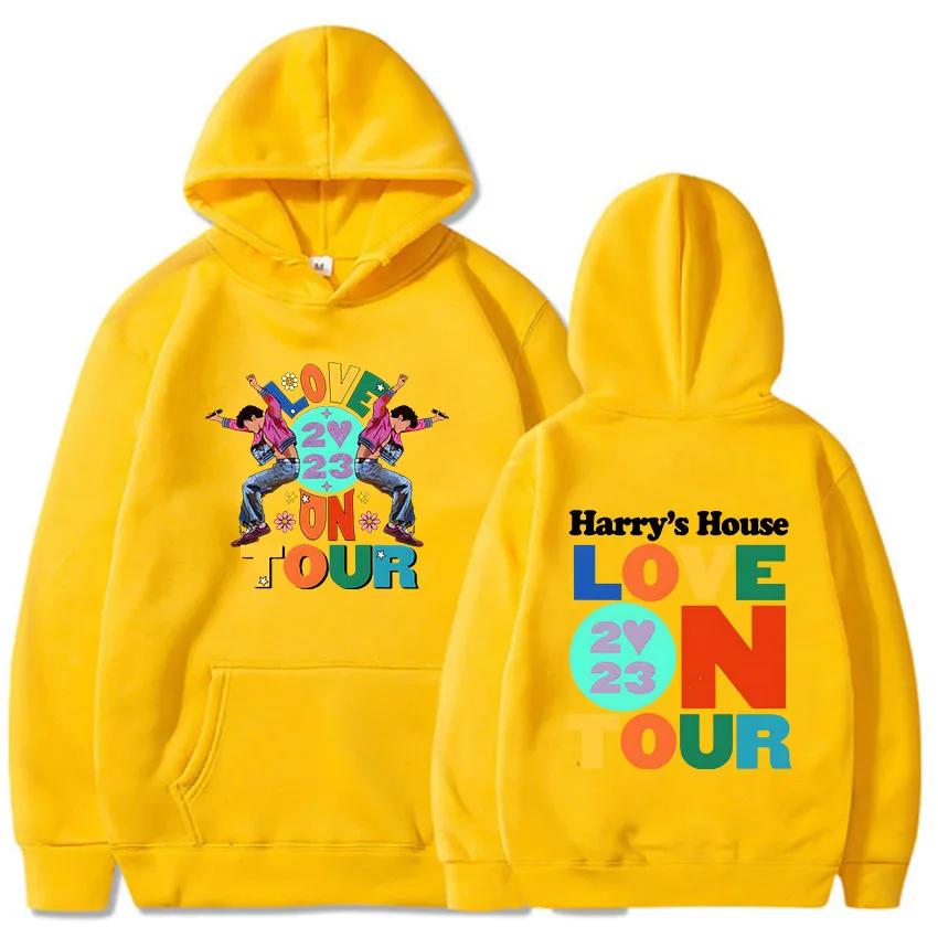 Худи Harrys House Love on Tour Мужская уличная одежда с принтом Оригинальность Эстетичная толстовка Унисекс Осеннее флисовое худи