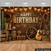 Western Cowboy Style Birthday Celebration Theme Backdrop, Suitable for Indoor and Outdoor Birthday Events