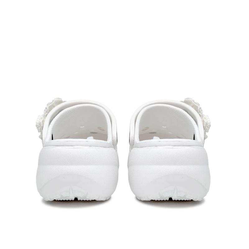 Crocs Классические сабо на платформе Aoyama Camellia Простой и универсальный модный тренд Повседневные перфорированные туфли Женские Белые