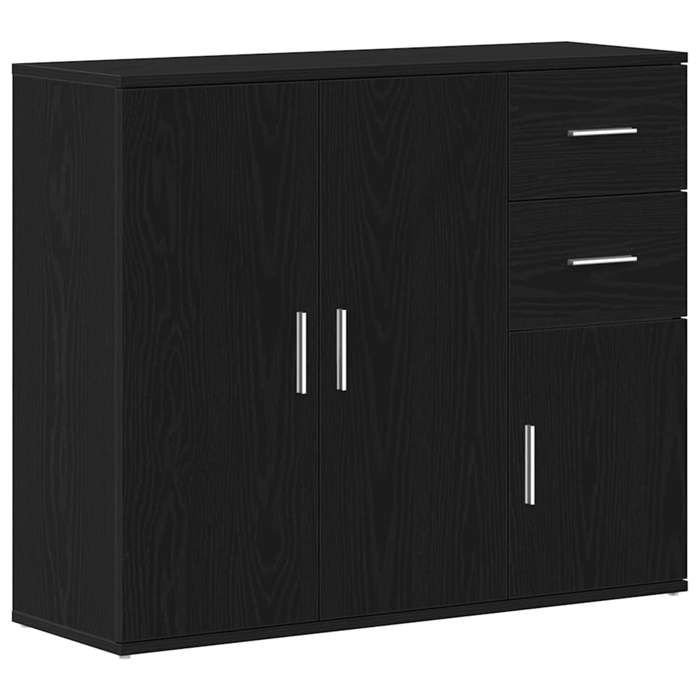VidaXL Buffet chêne noir 91x29,5x75 cm bois d'ingénierie, armoire, placard, buffet haut, armoire latérale, armoire de 862003