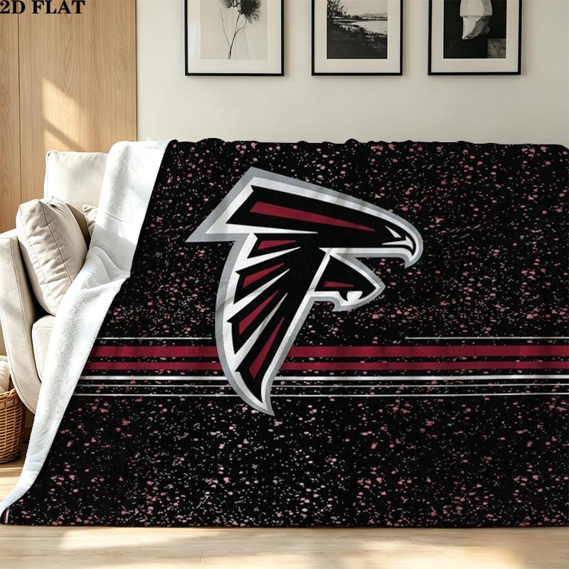 Falcons Logo Print Flannel Blanket High Quality Warm Comfortable Cover for All Seasons Perfect for Gifts Home Decor