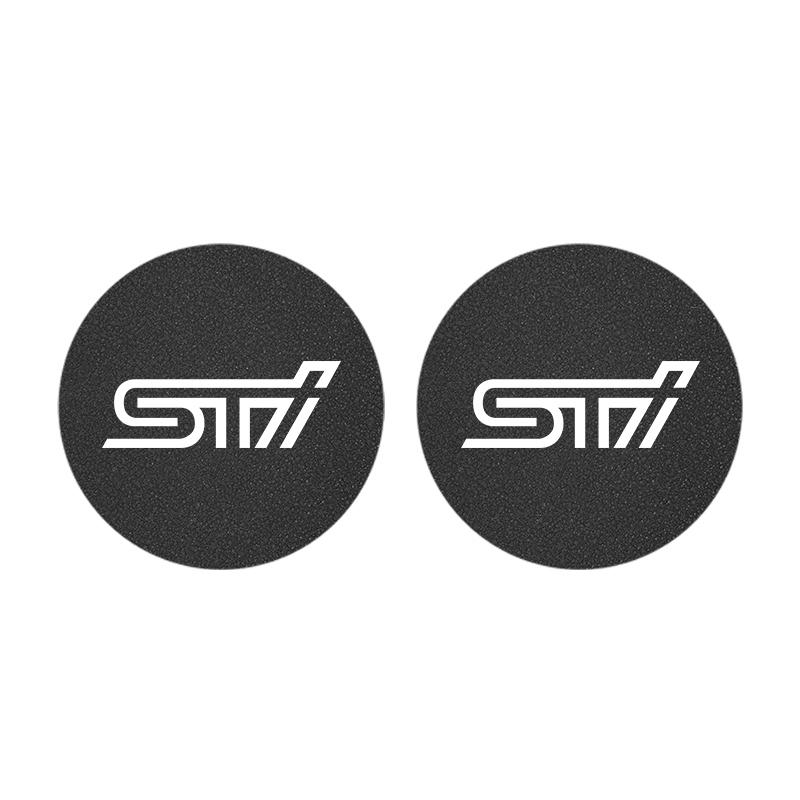 2Pcs Suede Leather Coaster Car Water Cup Anti-slip Pad Mat Auto Interior For Subaru STI XV Forester BRZ Legacy Levorg Mpreza WRX iwu7