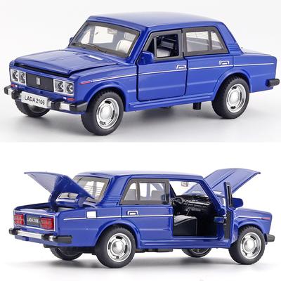 Масштаб 1/32 LADA 2106, литая под давлением модель автомобиля, игрушечный автомобиль с откатным механизмом, звуком и светом для детей, коллекция подарков для мальчиков и девочек