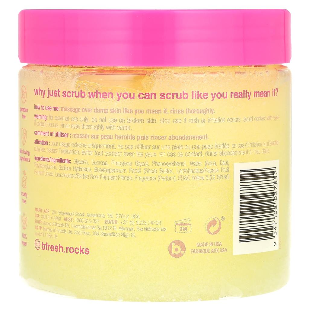 b.fresh Body Scrub With Sugar And Shea Butter, Pineapple Punch, 453G (16Oz)