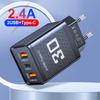 Дорожное зарядное устройство 2,4 А PD+2USB - Штекер США/ЕС/Великобритании