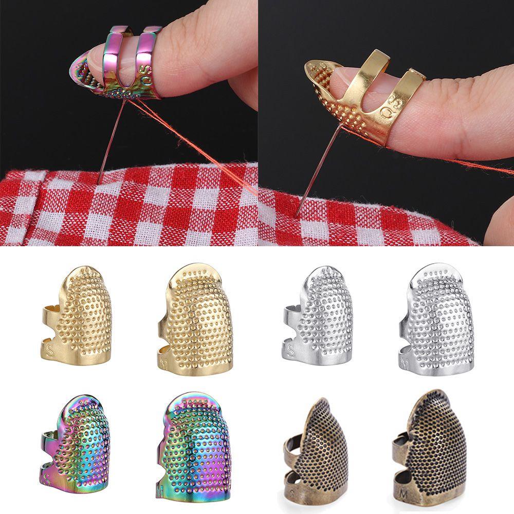 Sewing Accessories Handworking Vintage Gold Needle Thimble Metal Finger Protector Antique Ring
