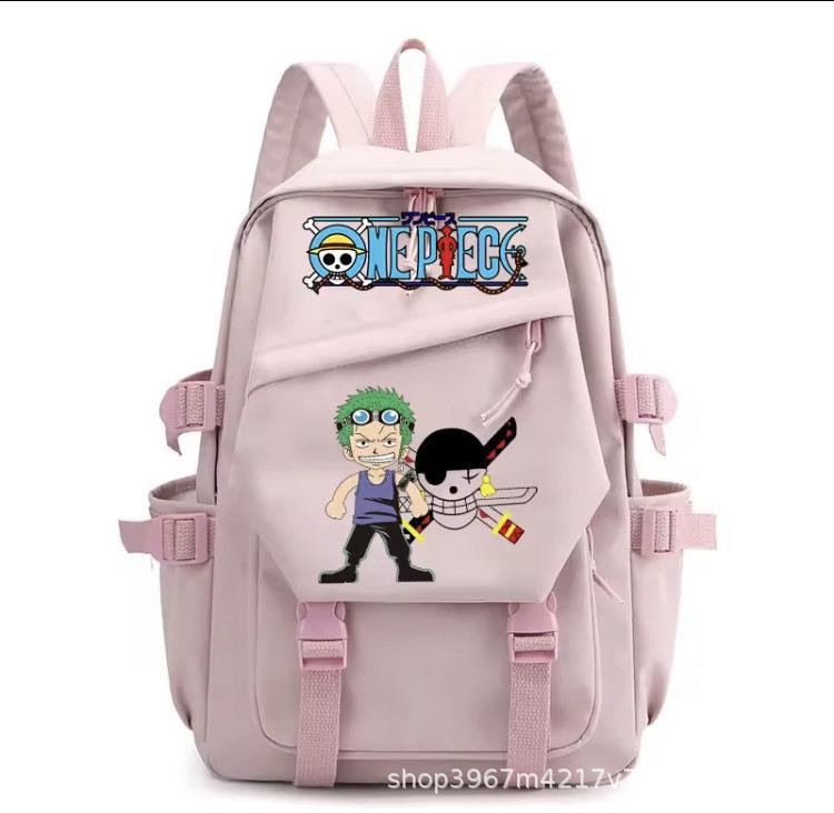 One Piece Luffy Backpack for Teens Boys Girls, Anime Cosplay School Bookbag College Student Travel Daypack Large Capacity Shoulder Bag Vintage Gift