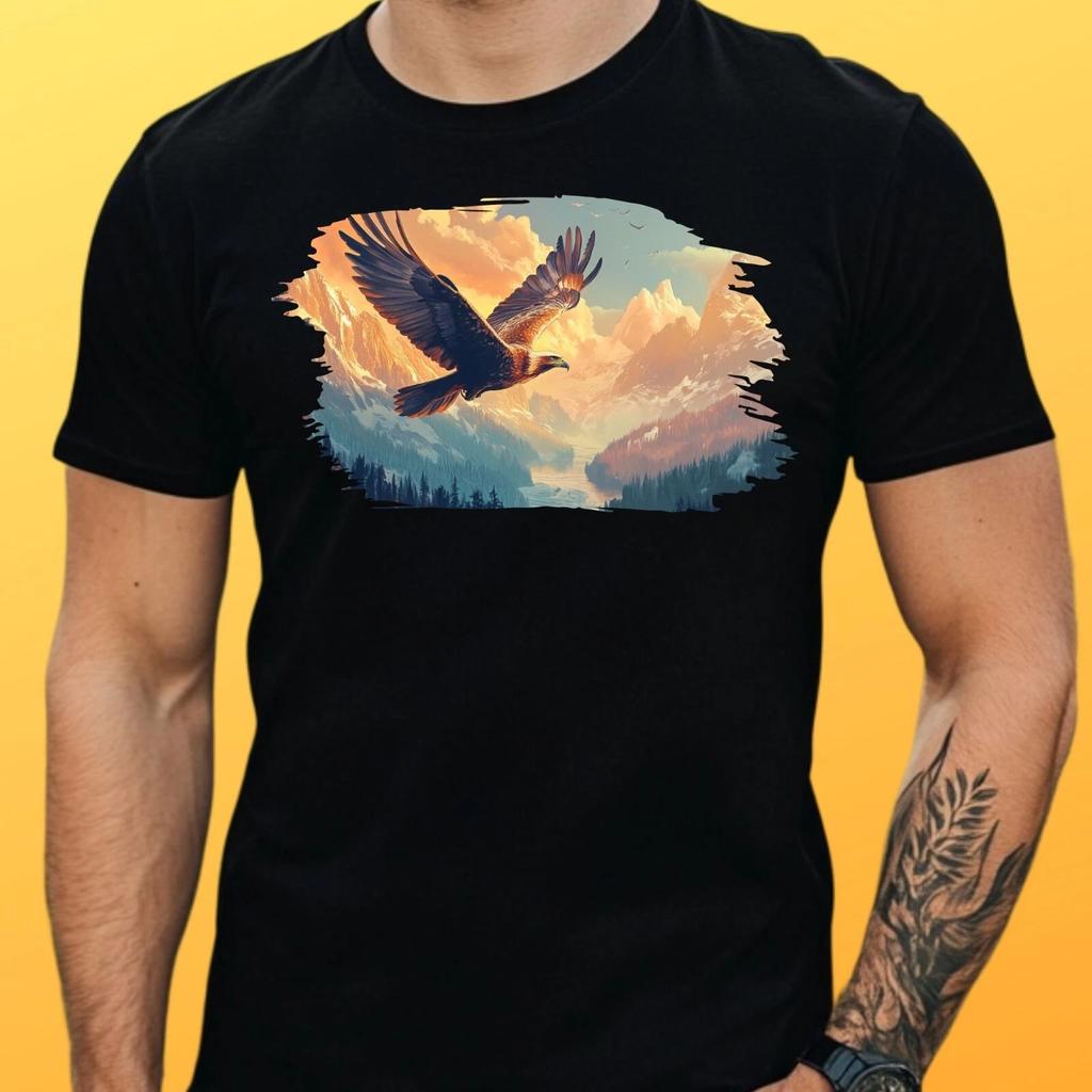 T-Shirt Herren Majestätischer Adler Motiv Baumwolle Größe S bis 5XL