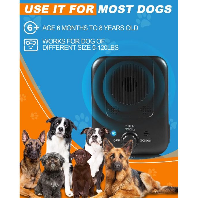 Anti Barking Device for Dogs, Ultrasonic Dog Barking Control Devices Up To 50 Ft Range with 3 Modes, Rechargeable Waterproof Bark Deterrent Box, Dog