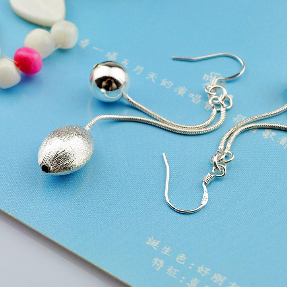 Серьги из стерлингового серебра 925 пробы, женские богемные матовые кулоны из бисера, очаровательные ювелирные изделия, неаллергические серьги, вечерние модные аксессуары