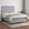 VidaXL Slatted Bed Base with Mattress and LED, Upholstered Bed, Double Bed, Adult Bed for Interior Bedroom, 3134717