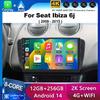 Android 14 Carplay Auto Car Radio For Seat Ibiza 6j 2009 2010 2012 2013 2014 2015 MK4 FR GPS Audio Multimedia WIFI+4G Player DSP