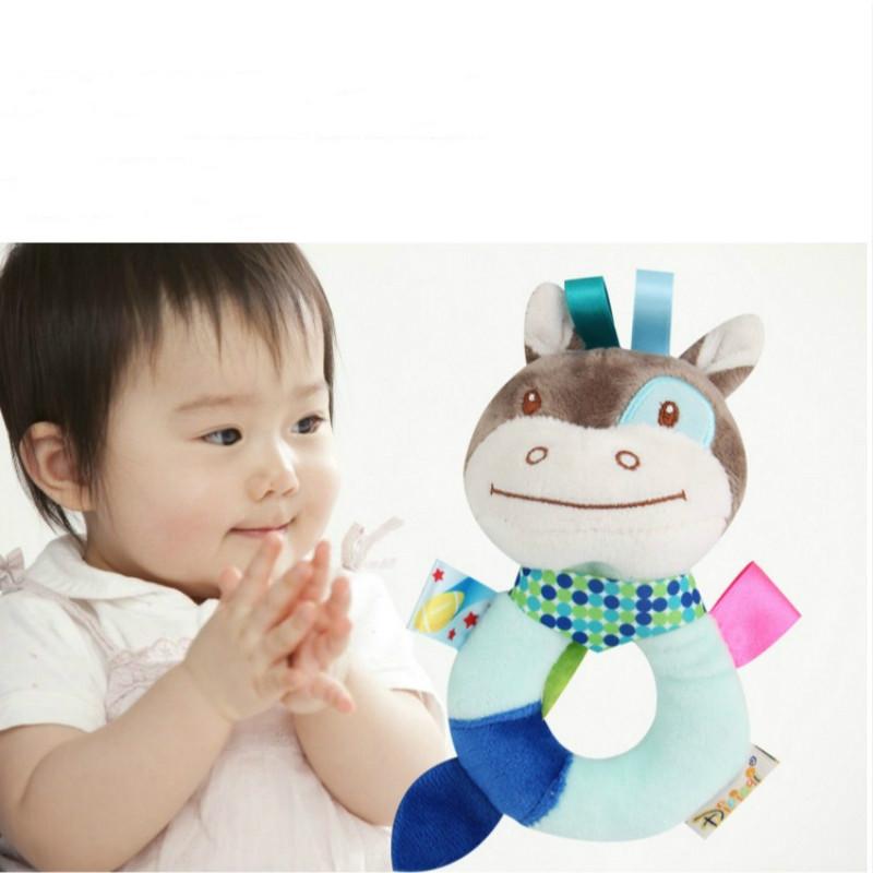 Плюшевая круглая погремушка для малышей 0-1-3 лет, игрушка-колокольчик на кроватку, которую можно держать в руке