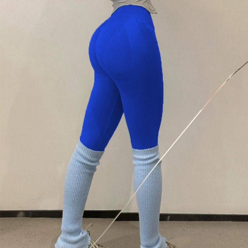 Pants European and American Style Seamless Tight-Fitting Butt-Lifting Fitness Pants for Women, Hip-Enhancing Outdoor Sports Long Pants