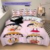 Chibi Characters Collection Print 3Pcs Bedding Setduvet Cover With 2 Bedropillowcase Home Birthday Gift