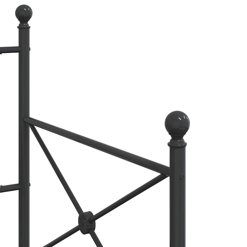 Łóżko Dzienne Bez Materaca Czarne 90X200 Cm Stalowe