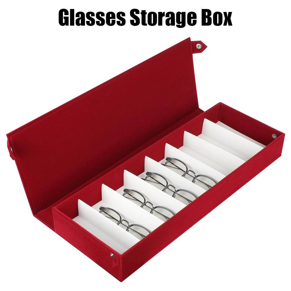 Большой вместительный домашний контейнер для хранения очков, ящик для хранения очков, 8 слотов, пыленепроницаемый, для укладки, для уборки, дисплей для хранения очков