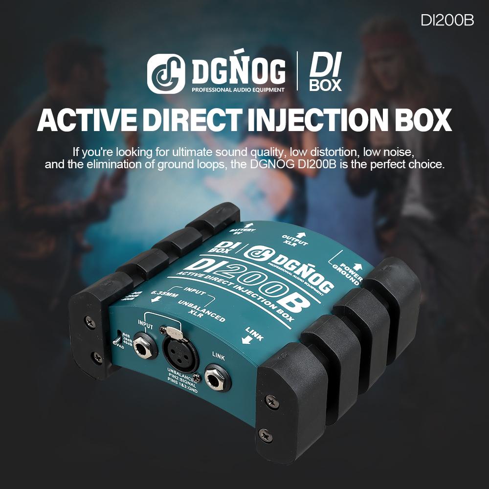 Active Direct Injection Box Single Channel Passive DI Box Balanced and Unbalanced Signal Converter with XLR Interface for Stage