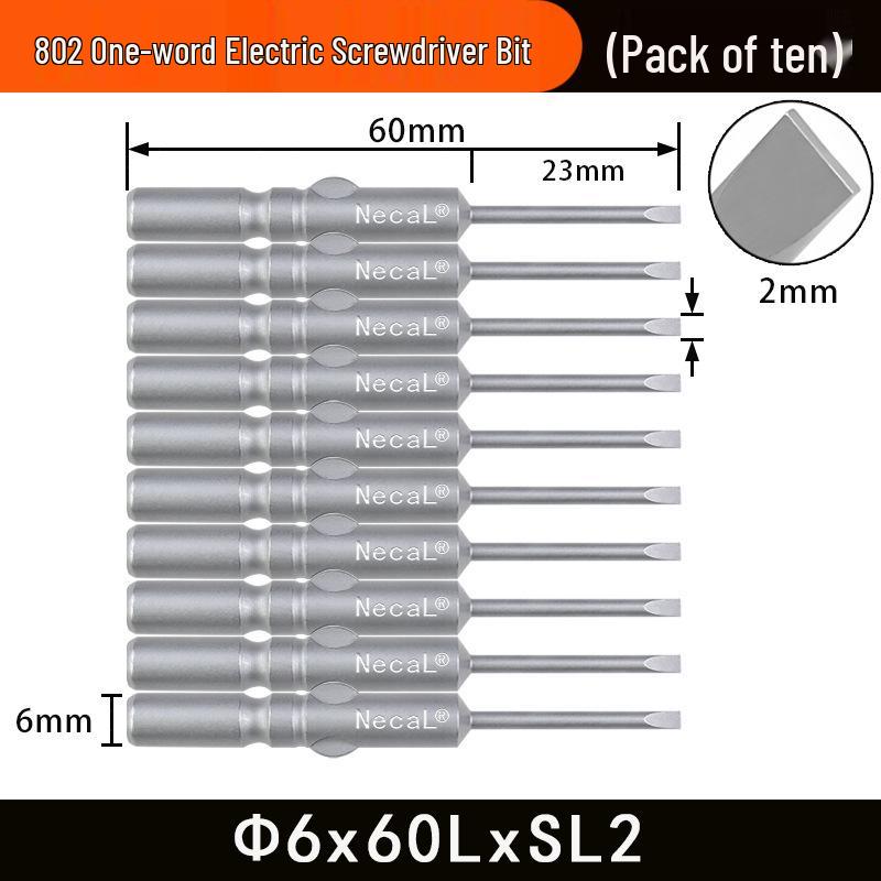 Nigao S2 6MM Round Shank Magnetized Slotted Electric Screwdriver Bit 802