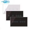 Умный WiFi выключатель Tuya EWelink 4/5/6 клавиш Панель из закаленного стекла Настенный выключатель Удаленное включение/выключение Работает с Alexa Google Homkit