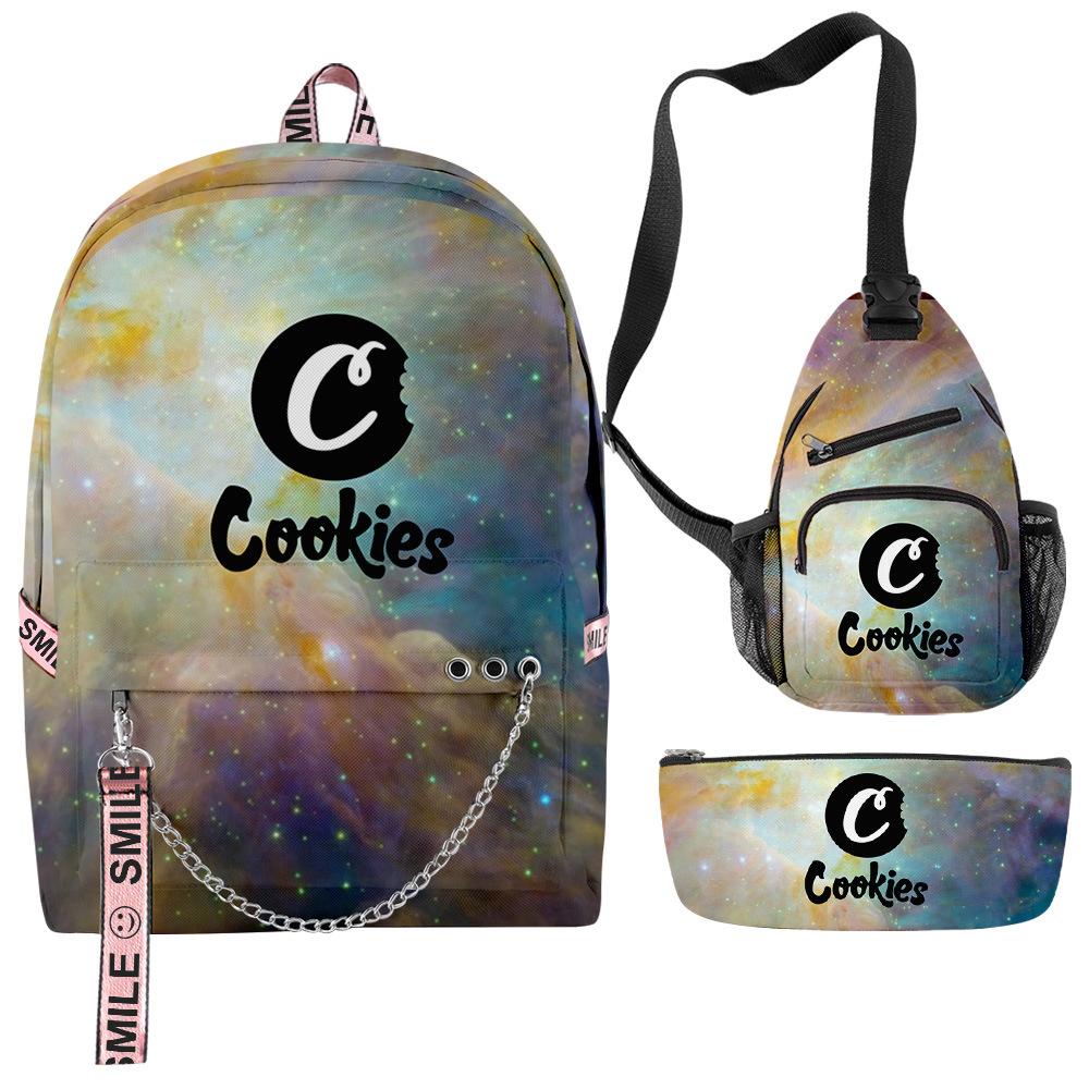 Cook 3D Digital Color Printing Set Oxford Cloth Waterproof Backpack Student Bag