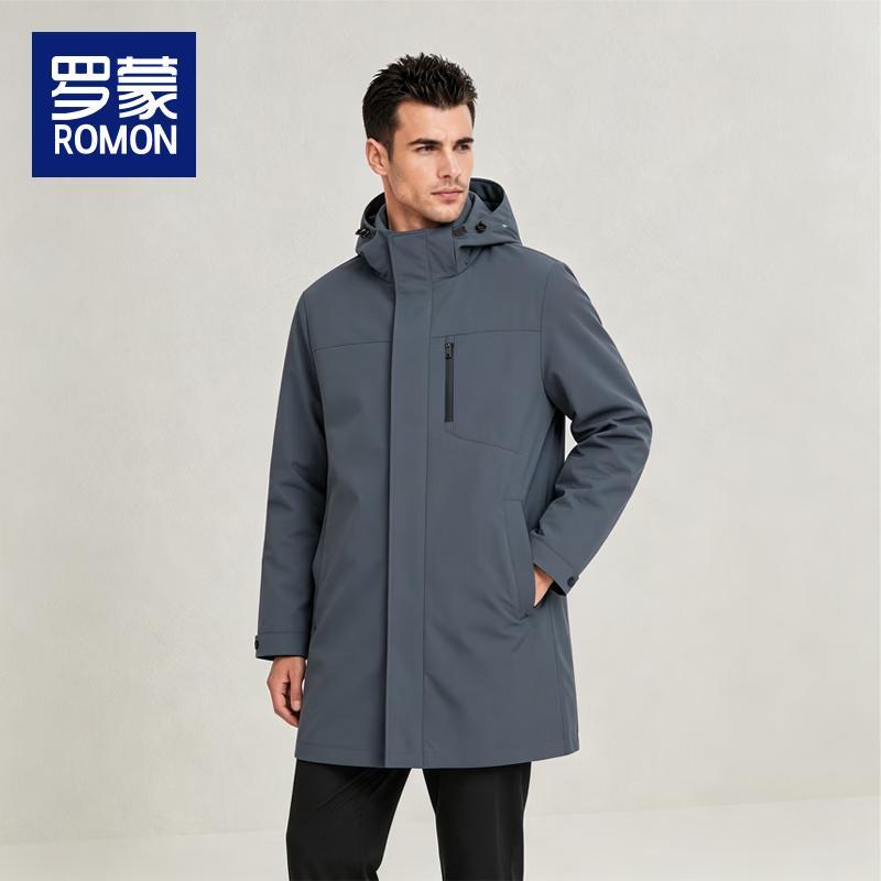 ROMON Men's Mid-Length Down Jacket