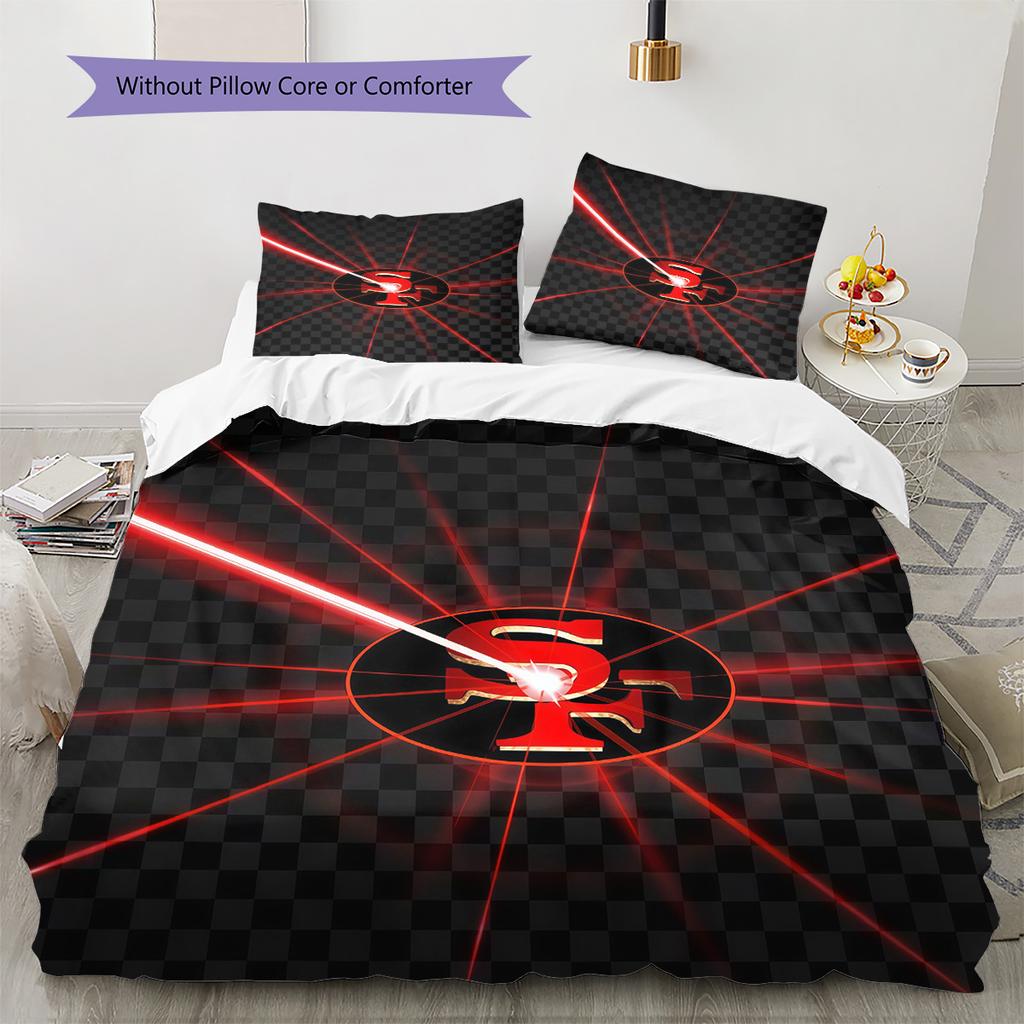 San Francisco 49ers2 Pattern Bedding Quilt Set Home Decoration Gift (1 * duvet cover + 2 * pillowcase without core)