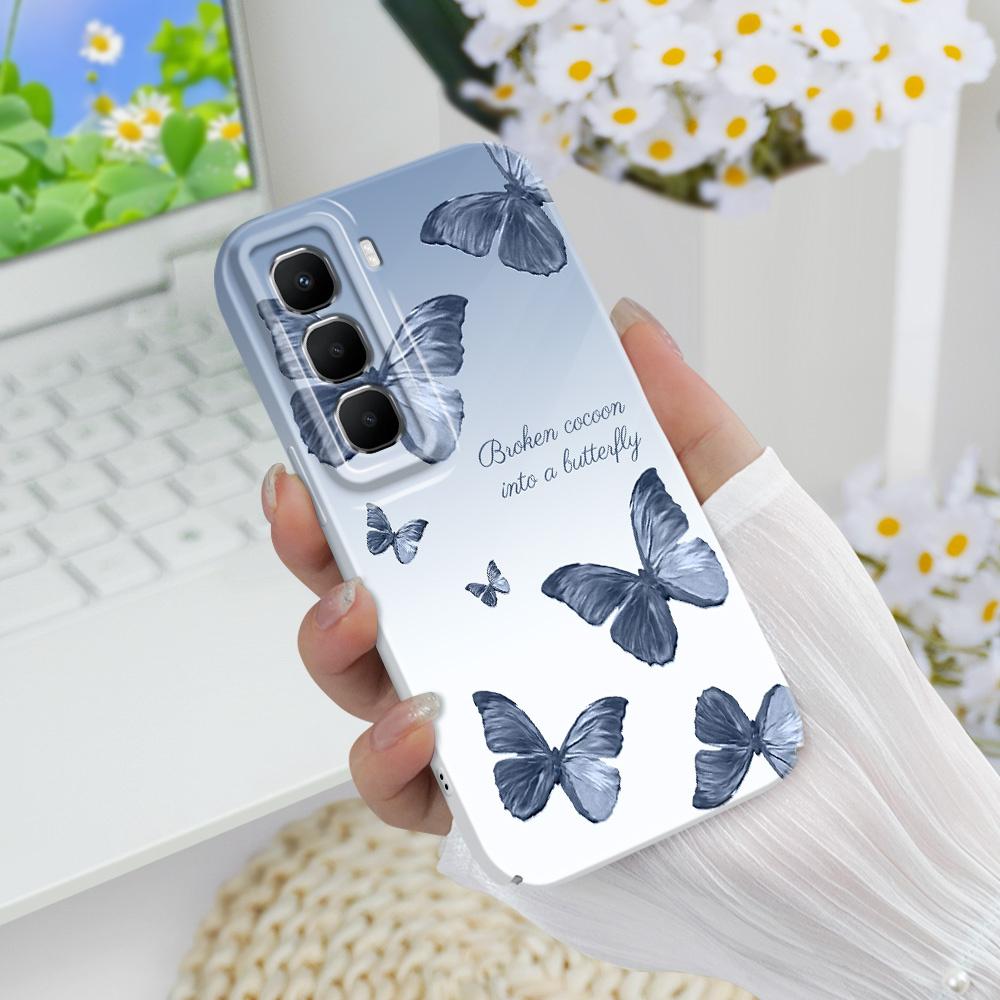Привлекательный чехол-бабочка для Infinix Hot 60 60I 40 30I 12 10 Note 50 30 Pro Plus Play 4G 5G Пленка Жесткий чехол