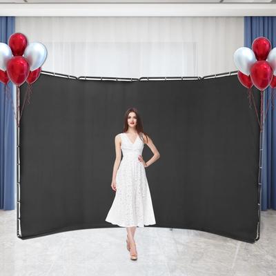 Напольная стойка для фона 4*2,4 м, Регулируемая стойка для фотофона, Декорация с черной тканью и сумкой для переноски