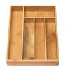 Бамбуковый органайзер для столовых приборов в ящик, расширяемый желобчатый лоток для столовых приборов, разделители для ящиков шкафа, столовые приборы